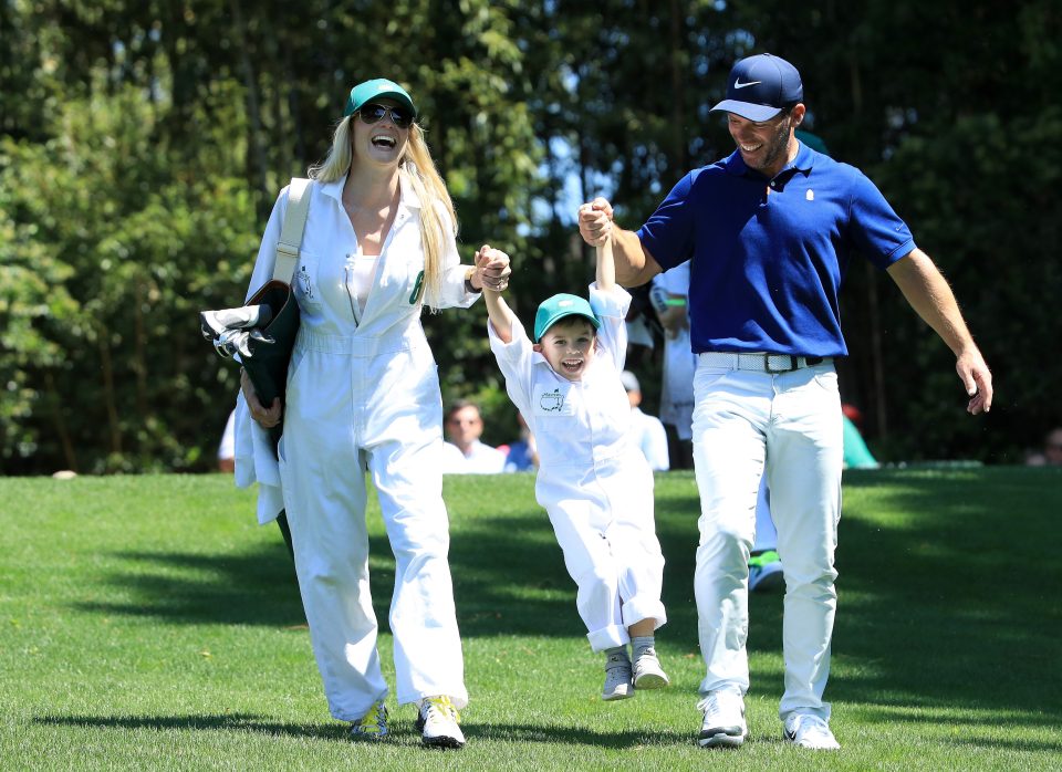  Paul Casey with wife Pollyanna and son Lex at Augusta