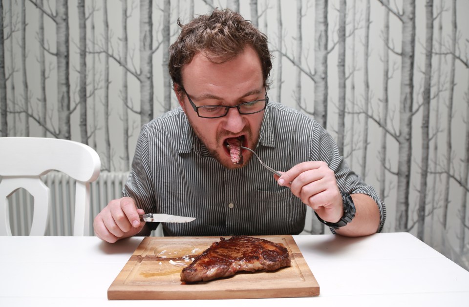 A study found that men who eat the equivalent of a large steak a day are almost a quarter more likely to die young