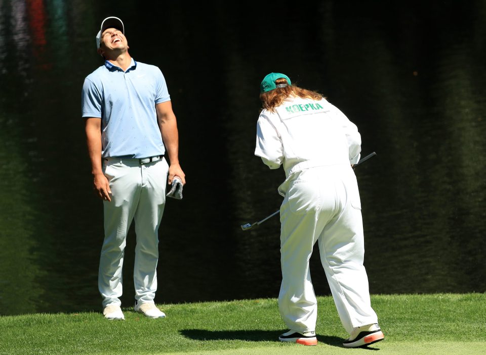  Brooks Koepka had his mum Denise Jakows as caddie, and she almost made a putt