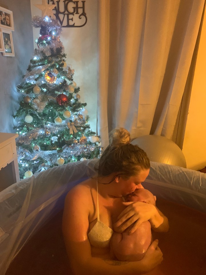  'We hired a birthing pool, lit candles and had music playing. I felt so much more at ease and when the contractions slowed down, I went for a walk with Ash. It was all so relaxed', says Jodie