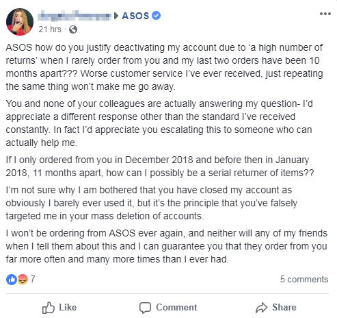 Upset customers have been taking to Facebook