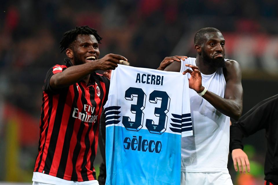  The vile chants were believed to be in response to Bakayoko and Milan team-mate Franck Kessie waving the shirt of Francesco Acerbis shirt in front of the Lazio fans on Sunday