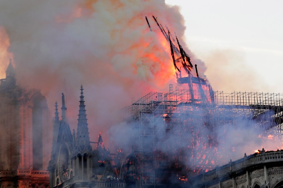  The cathedral's spire was destroyed in the fire