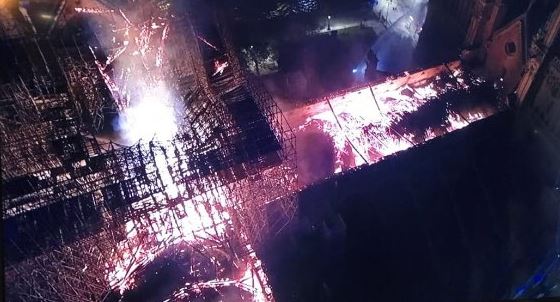  Aerial drone pictures show the devastation caused by the Notre Dame inferno