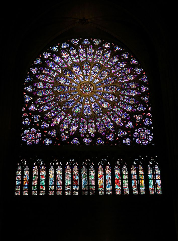  The North Rose stained glass window in the cathedral is feared to have been destroyed by the fire