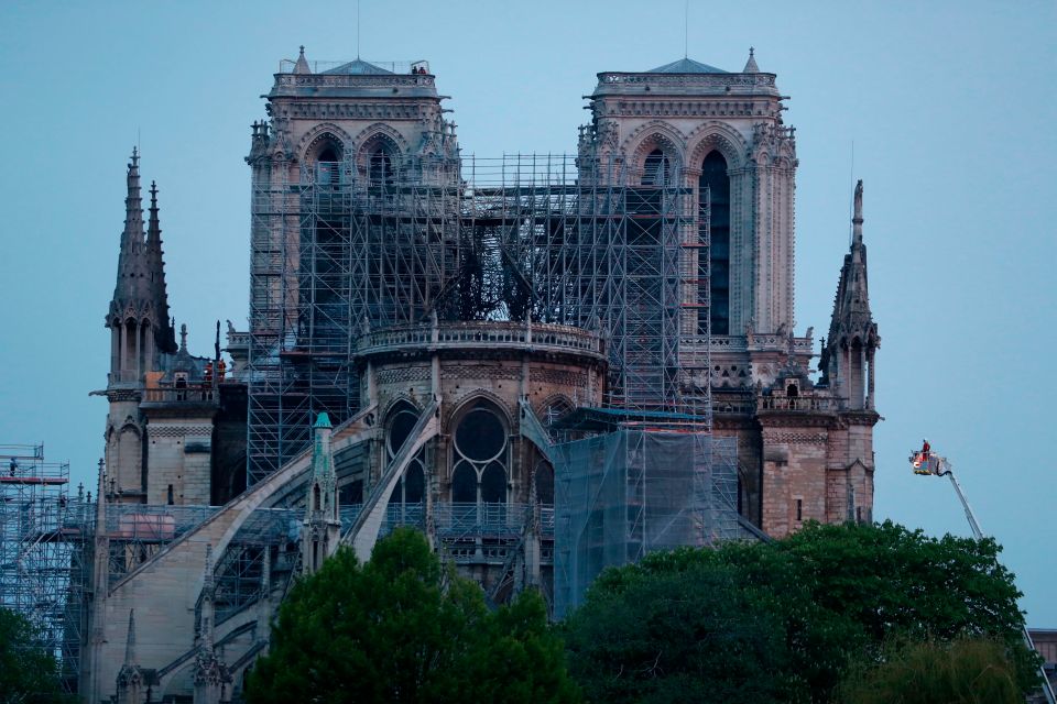  Much of the Gothic structure appeared to be burnt out