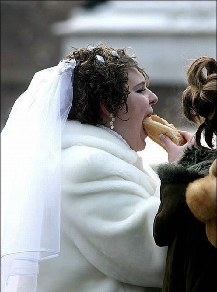  Everyone, even brides, get a craving for a hot dog