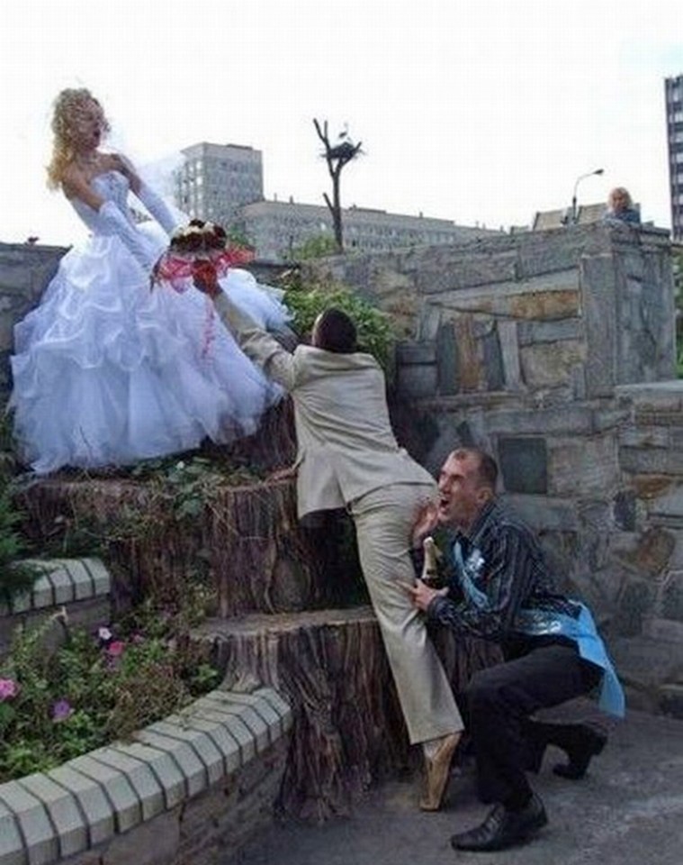  Some brides just don't want to part with their bouquet