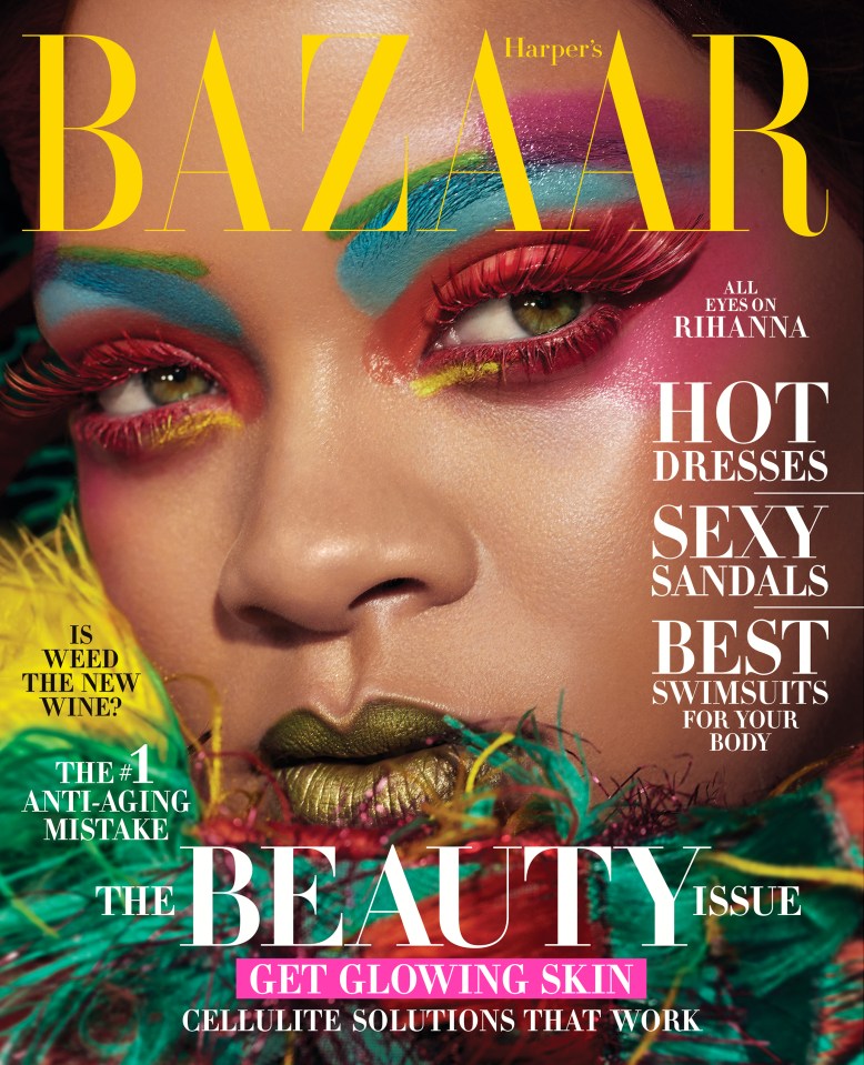  Rihanna embraces the latest cover of Bazaar