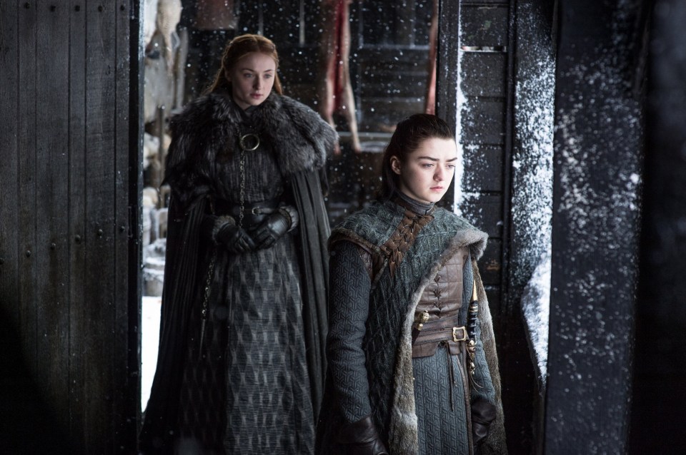  Sophie and Maisie, who plays Arya, in Game Of Thrones