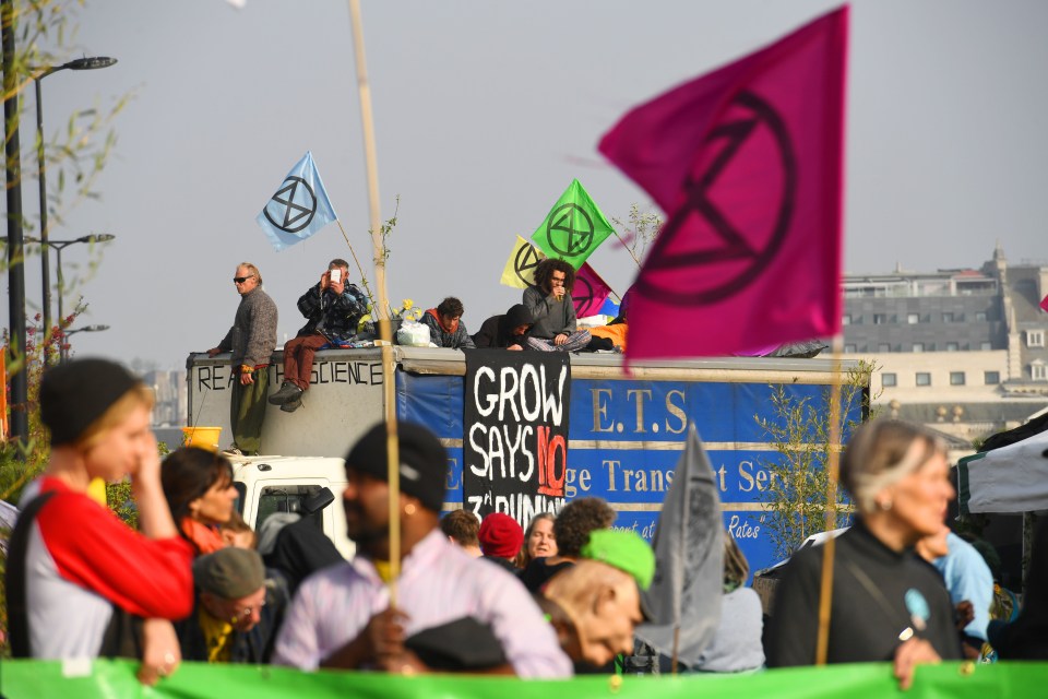  Police have warned protesters to move on from landmarks including Waterloo Bridge and Oxford Circus