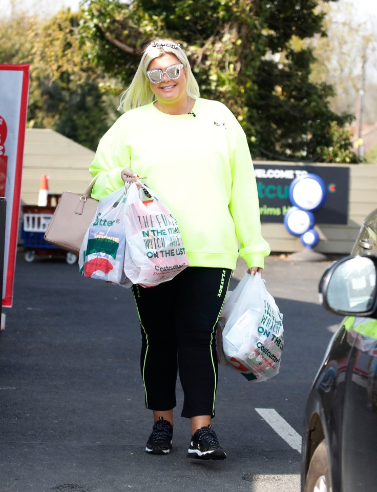  Gemma was spotted with four bags of Easter eggs yesterday- which she joked were 'for Arg's tea'