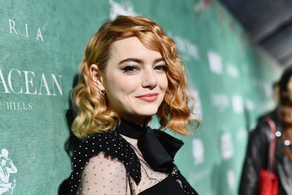  Emma Stone has been snapped with a curly perm