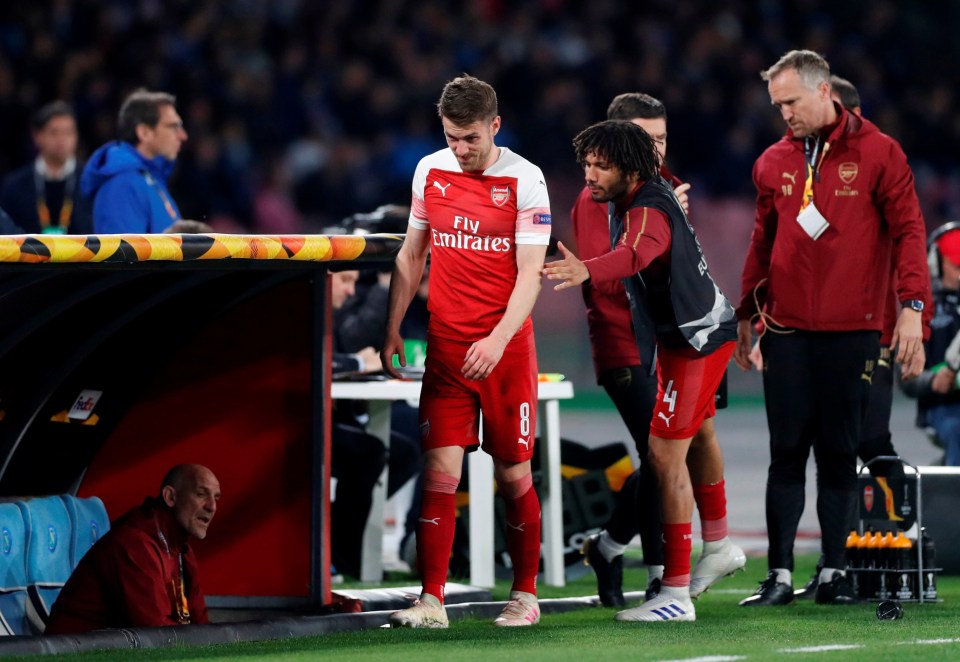  It was a bittersweet night though as Aaron Ramsey limped off with a hamstring injury