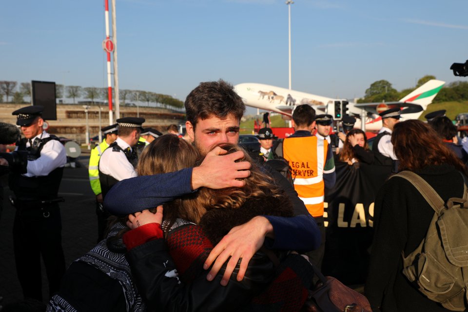  Others hugged each other in the fifth day of protests