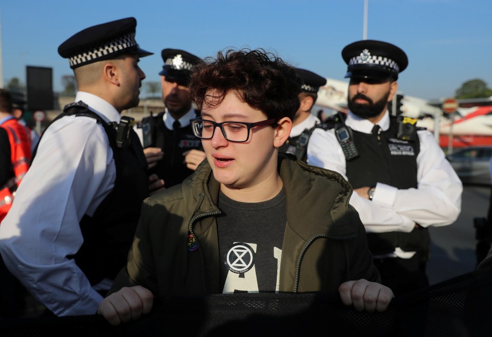  The environmentalist group descended on Heathrow to disrupt the Easter getaway