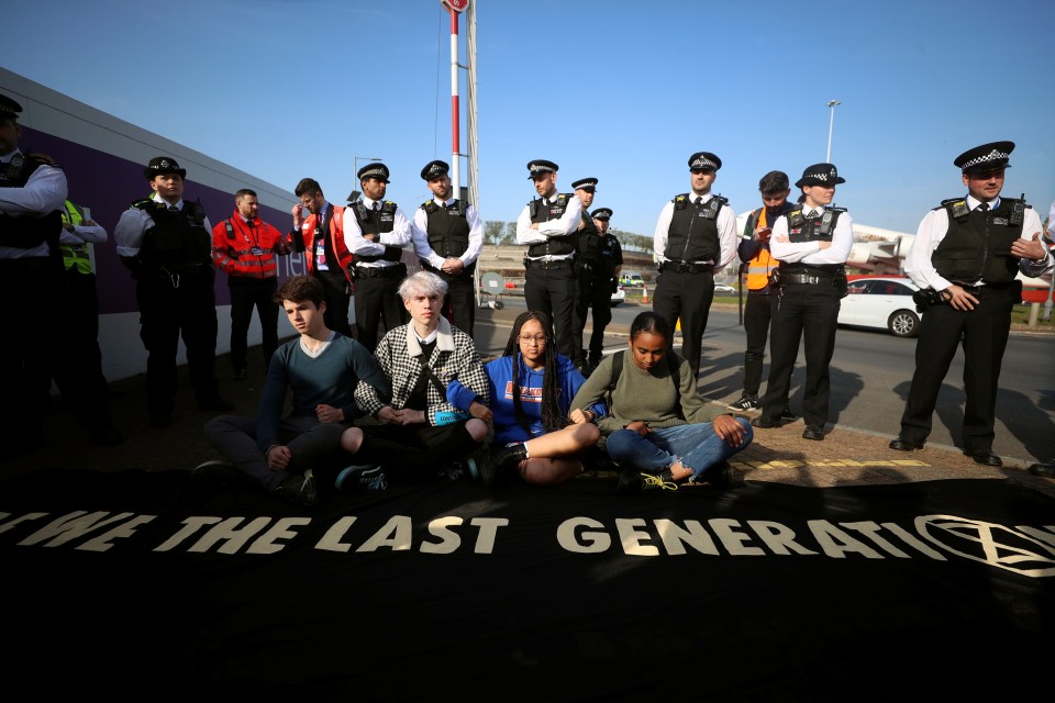  Heathrow protesters unfurled a banner reading 'Are we the last generation?'