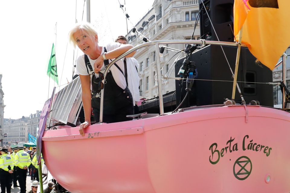  Love Actually star Dame Emma Thompson, 60, addresses crowds at the Extinction Rebellion protest on Oxford Circus in London last week