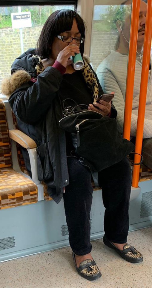 The Shadow Home Secretary was seen illegally drinking alcohol on a London Overground train