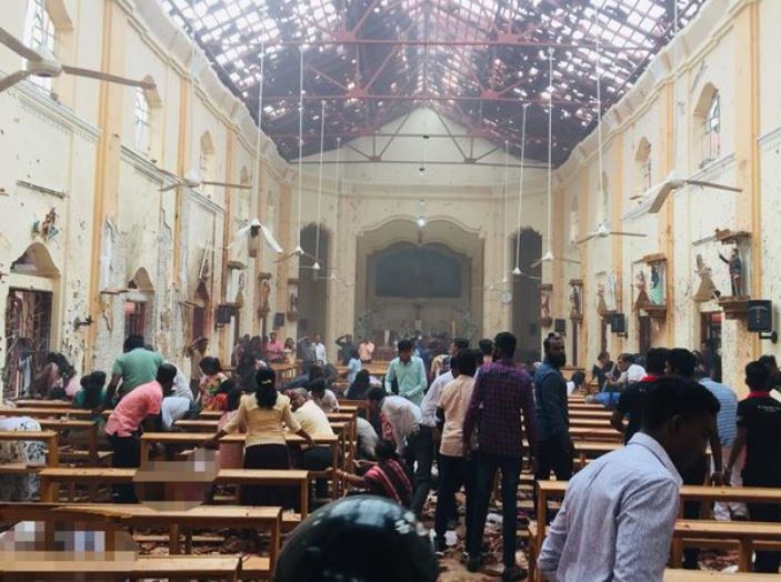  Shocking pictures of the inside of St Anthony's Church in Kochchikade, north of Colombo, Sri Lanka, show the devastation of this morning's attack