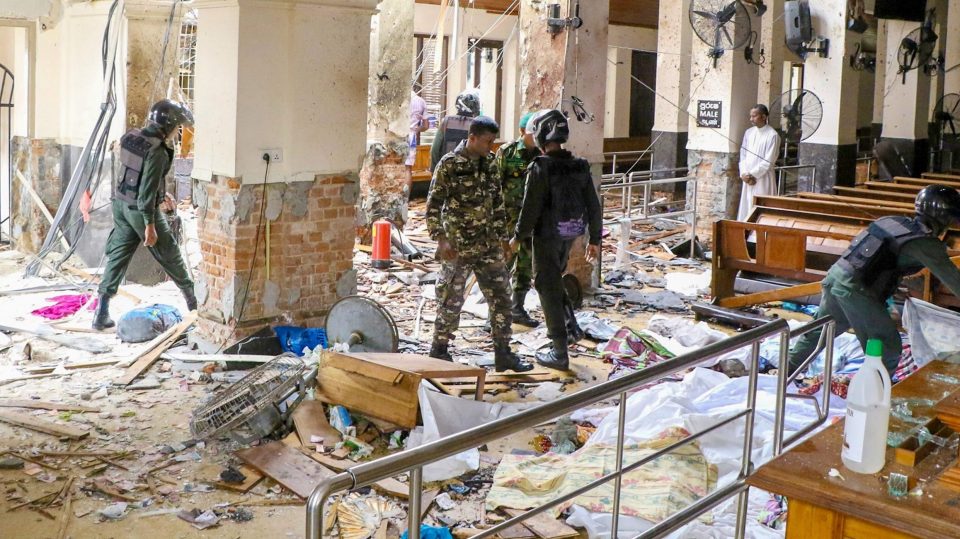  Inside St Anthony's Shrine after an explosion hit the church in Kochchikade in Colombo