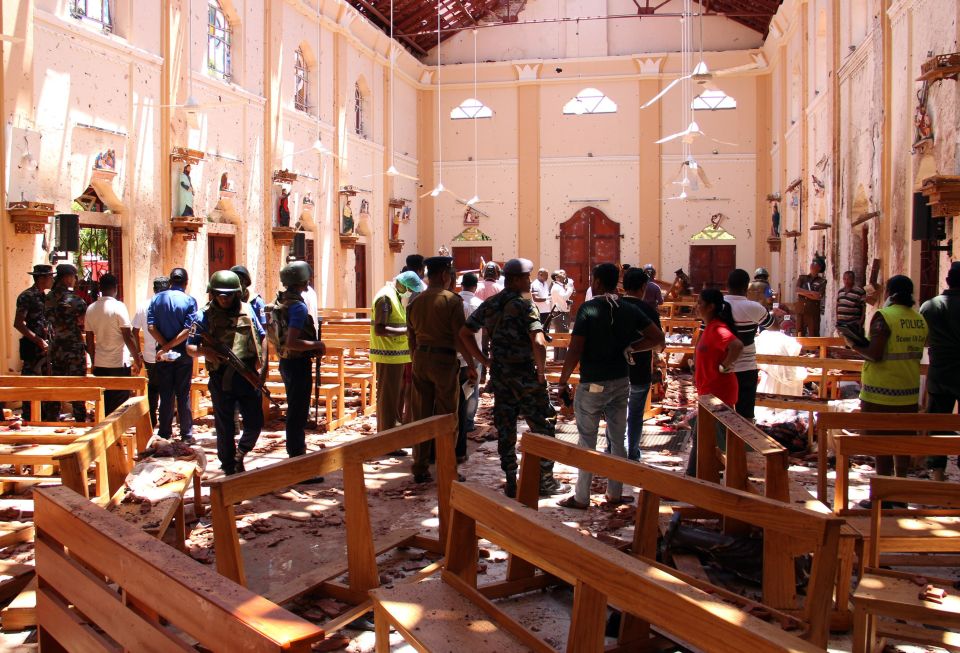  Pews knocked to the floor and the walls of a church damaged in an attack yesterday morning