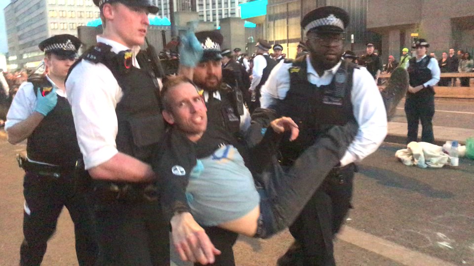  Olympic gold medallist Etienne Stott was one of the eco-warriors arrested on Waterloo Bridge on Sunday