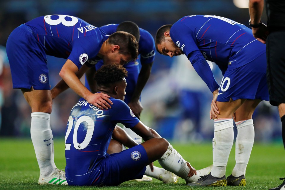  Callum Hudson-Odoi was forced off through injury in Chelsea's clash with Burnley