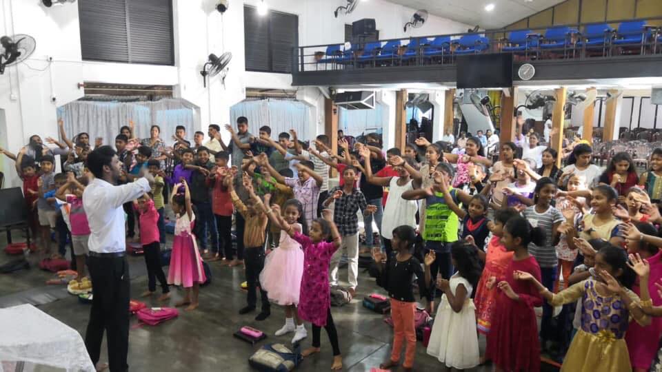  Children are pictured at Sunday school service at Zion Church where 14 youngsters died in the attack