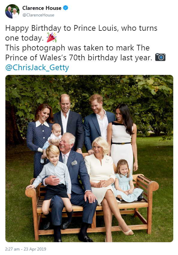  Prince Charles and Camilla were also among those to say happy birthday to Prince Louis