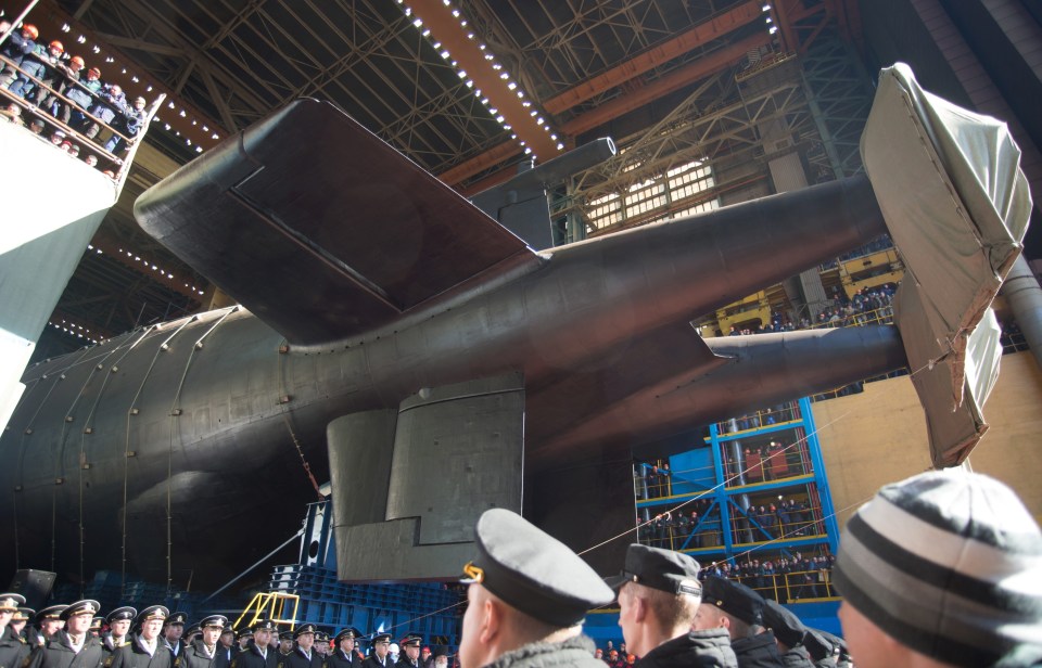 Russia launched its newest submarine from a secretive military dockyard