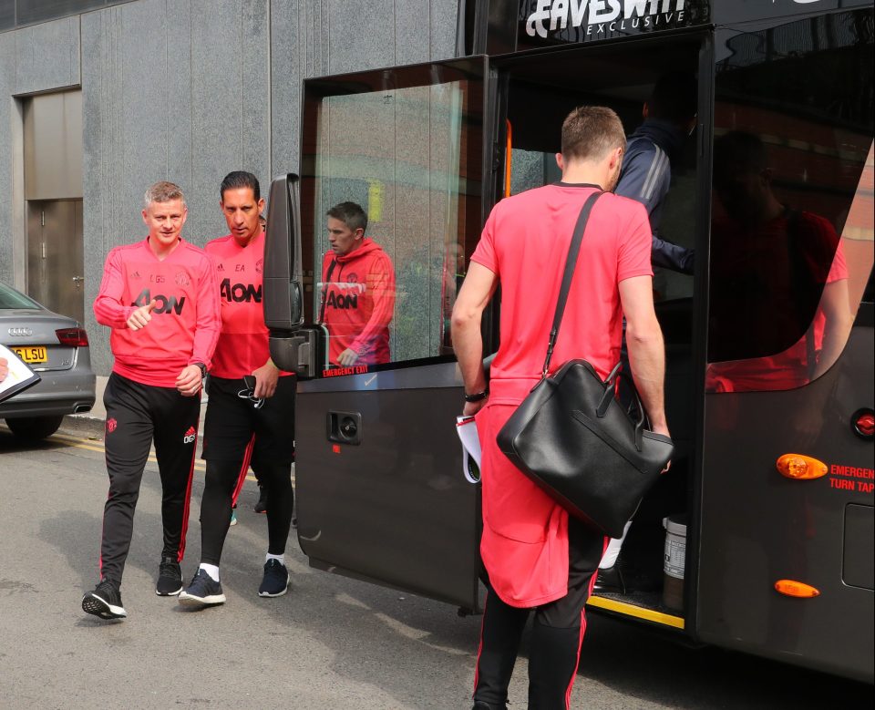  Solskjaer led his Man Utd squad to The Cliff training facility at 10.30am