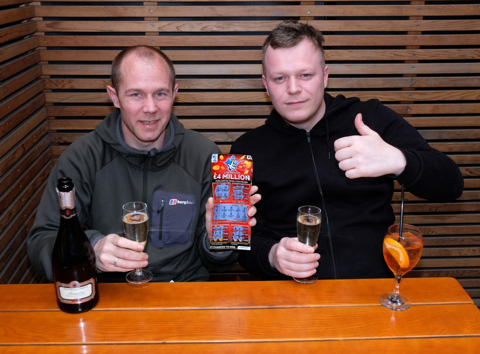 The pair enjoyed champagne to celebrate after their 'win'