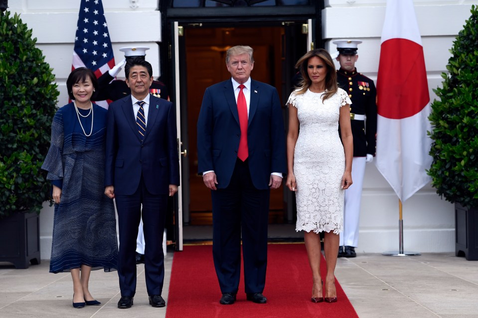 The President and Melania spent her birthday with the Japanese Prime Minister Shinzo Abe and his wife Akie