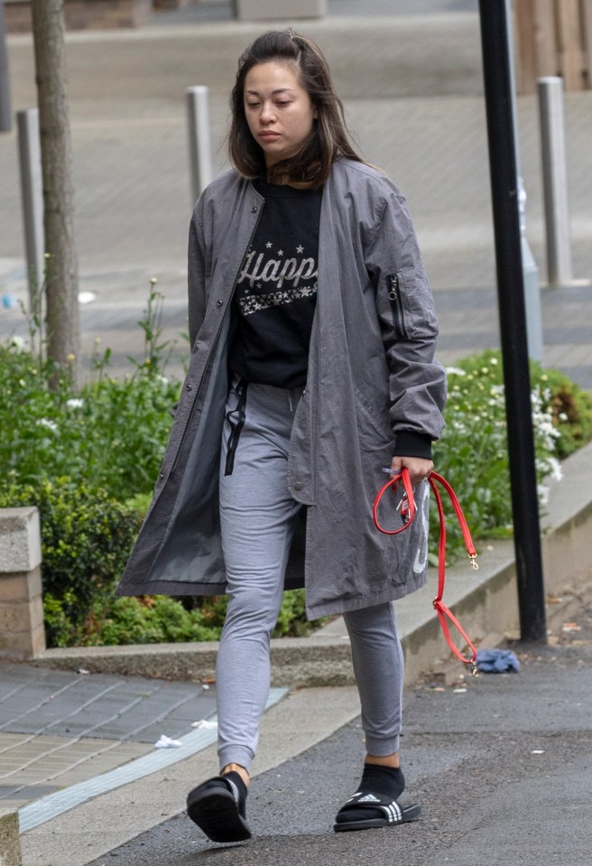  Katya picked a T-shirt with the word 'Happy' emblazoned across it