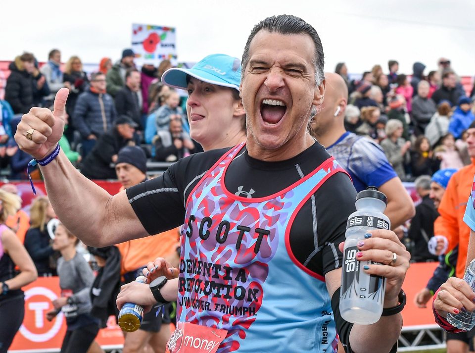  Scott was delighted to cross the finish line