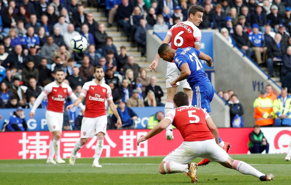  Tielemans drifted between the centre-backs to glance his header past Bernd Leno