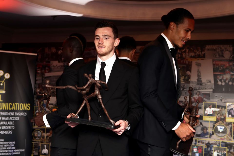  Andy Robertson was named in the Team of the Year