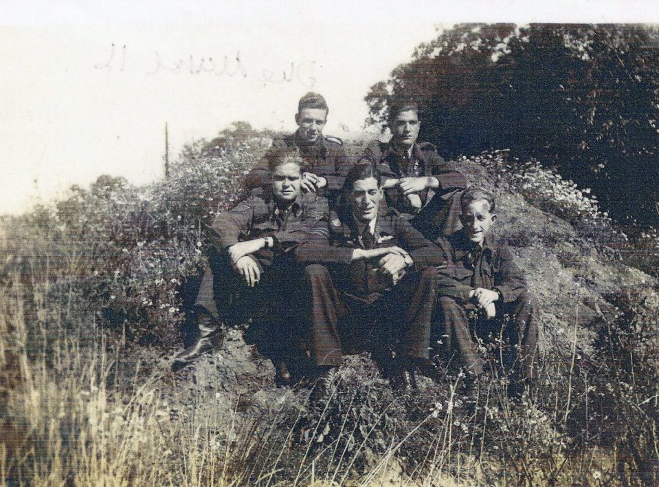  Tom Maxwell pictured with his crew at RAF Mildenhall in 1943