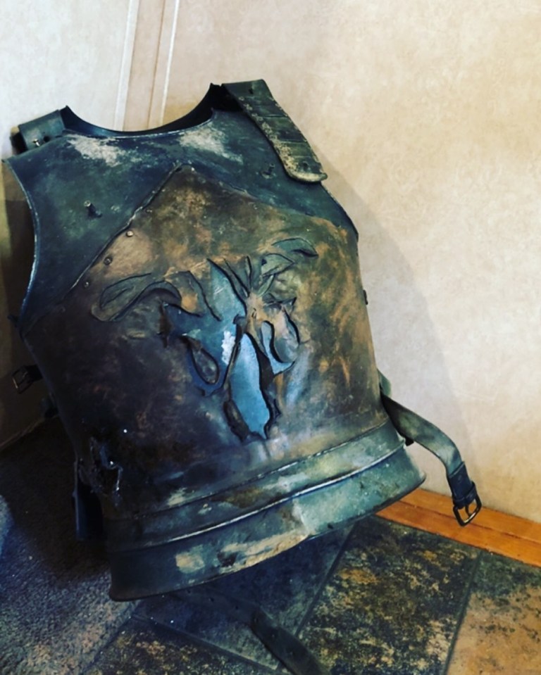  The actor shared this photo of his armour on Instagram