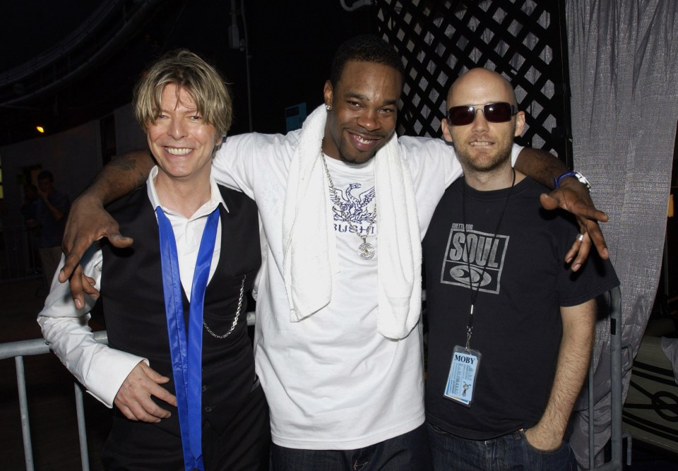  Moby was joined backstage by David Bowie and Busta Rhymes