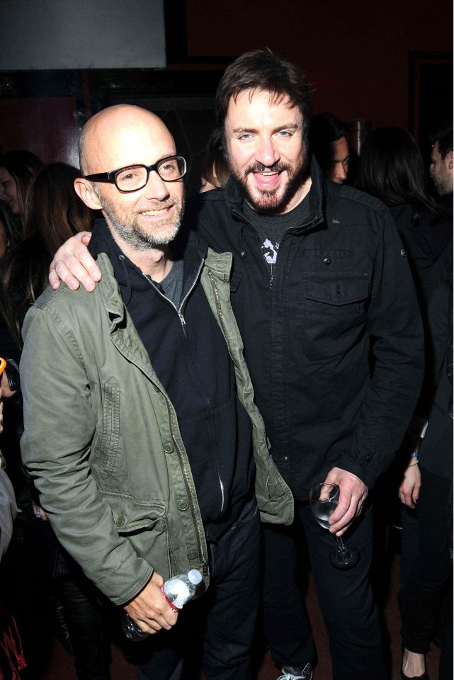  Moby with Duran Duran frontman Simon Le Bon. He says he was angry at himself because he couldn't write a hit and felt like a faded star