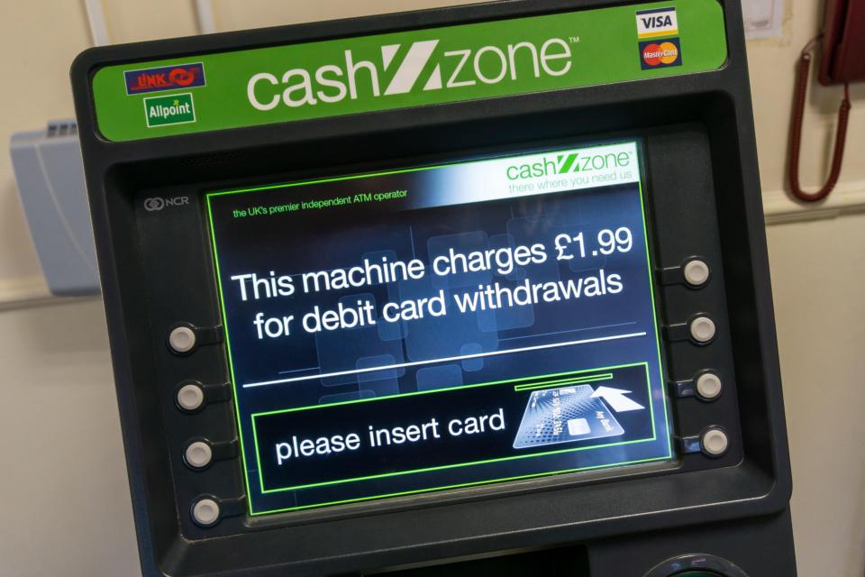  Fees have been introduced at 1,700 previously free ATMs