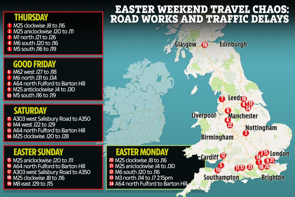  The full guide to traffic chaos this Easter bank holiday