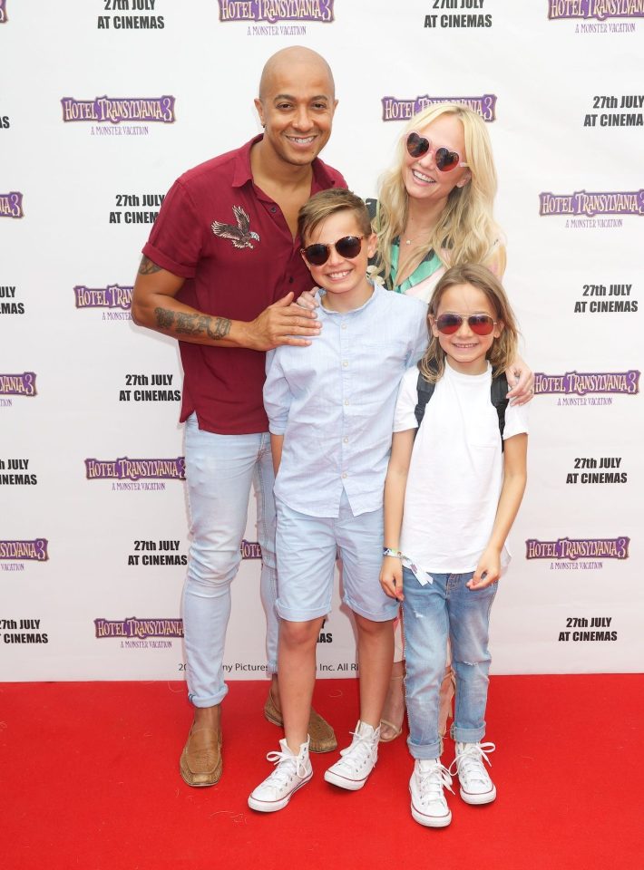  Emma Bunton with partner Jade Jones and their two boys Beau, 11, and Tate, who turns eight next month