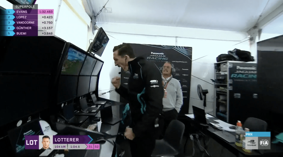  James Barclay punched the air in celebrations instantly after Andre Lotterer's mistake