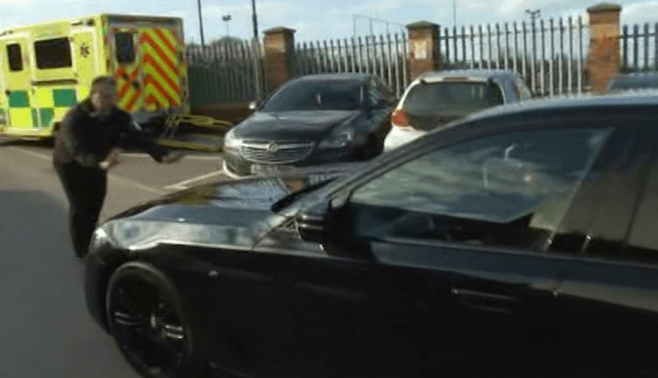 Coppers made sure Barton could not make a hasty escape from the car park