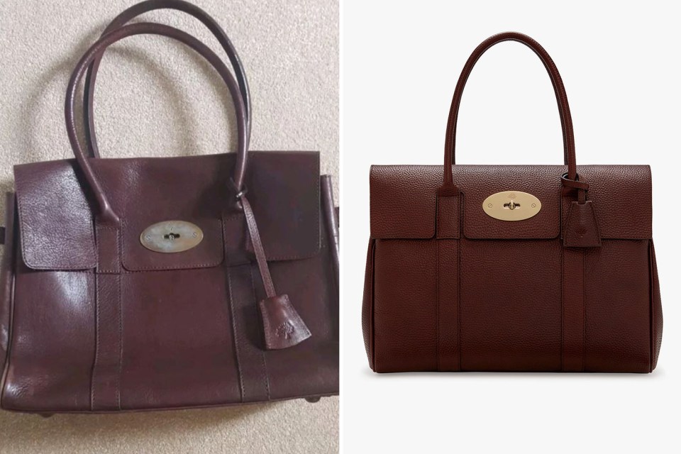  Laura Godfrey bought what she fault was a genuine secondhand Mulberry handbag on eBay (pictured left compared to the real deal on the right)