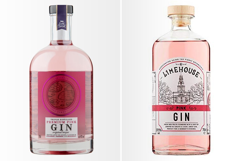  Top tipples... bottles by Asda and Tesco crowned as best pink gins in blind taste test