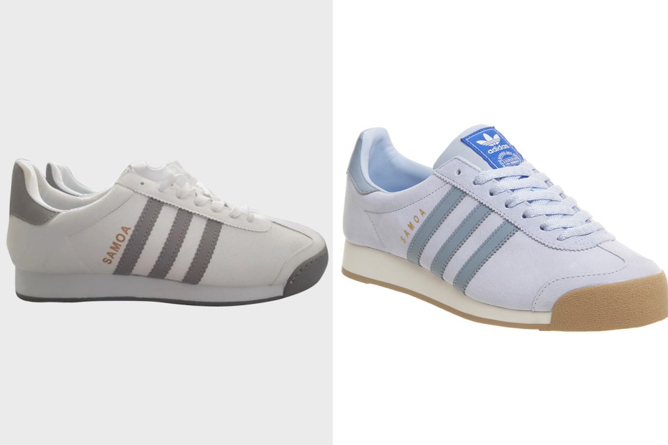  Nicola Turner bought what she thought were Adidas trainers on Facebook (pictured left compared to the real thing on the right) but they ended-up being fake